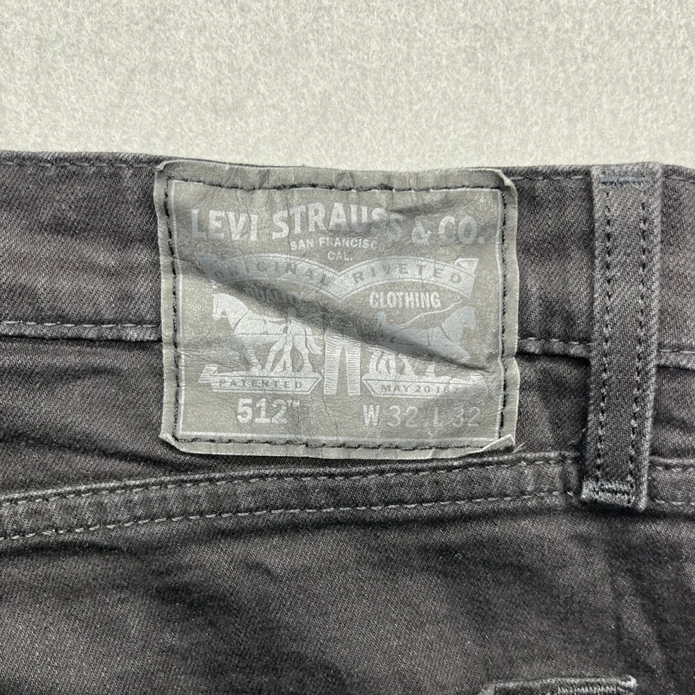 Levi's 512 Slim Taper Fit Jeans Mens 32x32 Black Denim Streetwear Modern Classic